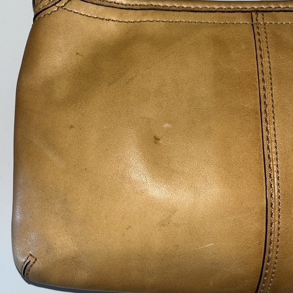 Vintage Coach Cowhide Leather Bleeker Tattersall Hobo Bag Blonde/Tan - Picture 12 of 16